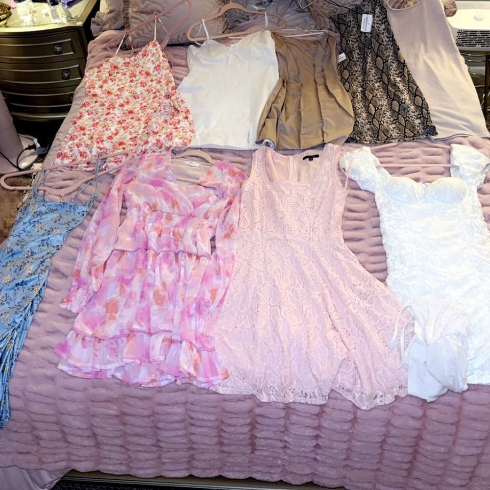 Dresses skirts shorts tanks crop tops